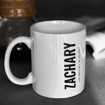 Groomsmen Gifts Masculine Wedding Party Best Man Coffee Mug<br><div class="desc">This stylish groomsman coffee mug features the groomsmen name, title and date written in a minimalist bold typography. Simply add the names of the groomsmen, their title and date in the personalize section to create your own wedding favours. Although shown here as a groomsman coffee mug, easily customize the title...</div>
