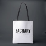 Groomsmen Gifts Masculine Wedding Party Best Man Tote Bag<br><div class="desc">This stylish groomsman tote bag features the groomsmen name, title and date written in a minimalist bold typography. Simply add the names of the groomsmen, their title and date in the personalize section to create your own wedding gifts. Although shown here as a groomsman tote bag, easily customize the title...</div>