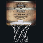 Groomsmen Gifts Mini Basketball Hoop<br><div class="desc">Rustic whiskey barrel design featuring bold western typography. Personalize this design with your own text. Further customize this design by selecting the "customize further" link if desired.</div>