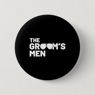 Groomsmen Groom Squat Men Bachelor Supplies Party 2 Inch Round Button