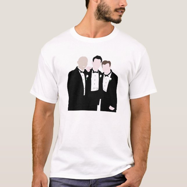 Groomsmen in Black Tie Pose for a Picture T-Shirt (Front)