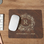 Groomsmen Mouse Pad<br><div class="desc">Add a touch of vintage elegance to their workspace with our Golden Wood Monogrammed Mouse Pad for Groomsmen. Personalized with their name, initial, and your special date, this elegant mouse pad exudes sophistication. Crafted with timeless style and practicality, it's the perfect gift to commemorate your wedding day and enhance their...</div>