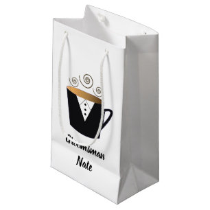 Groomsmen Nom Personnalisé Tuxedo Petit sac cadeau