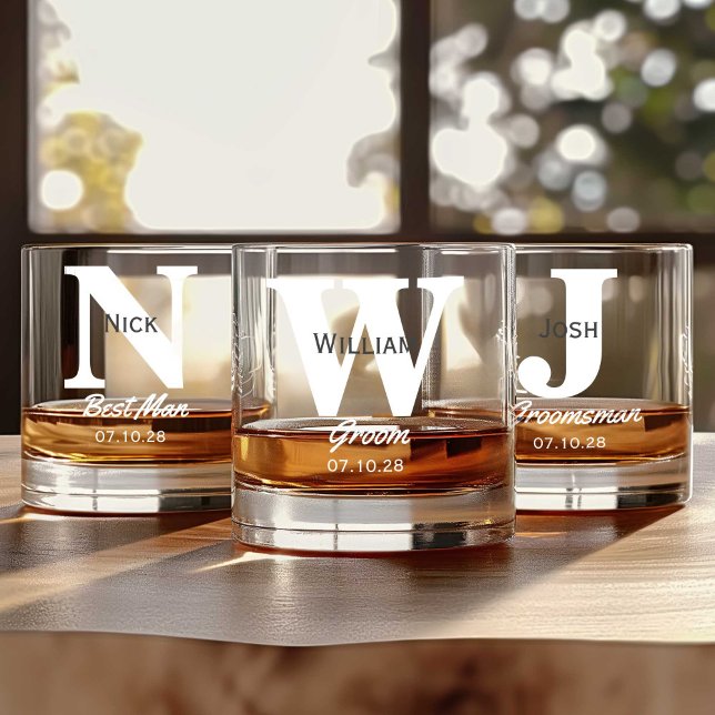 Groomsmen Old Fashion Personalized Name  Whiskey Glass (Creator Uploaded)