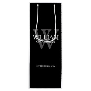 Groomsmen Personalized Name Elegant Cool Wine Gift Bag