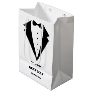 Groomsmen Proposal Bag, Team Groom Personalized  Medium Gift Bag
