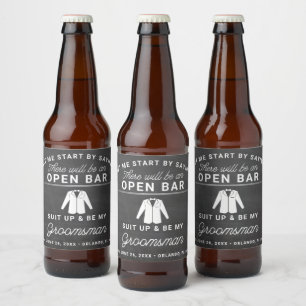 Groomsmen Proposal Beer Label