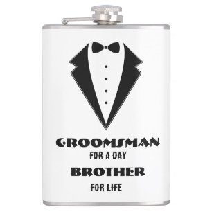 Groomsmen Proposal Glass, groomsman for a day  Hip Flask