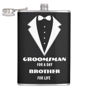 Groomsmen Proposal Glass, groomsman for a day  Hip Flask