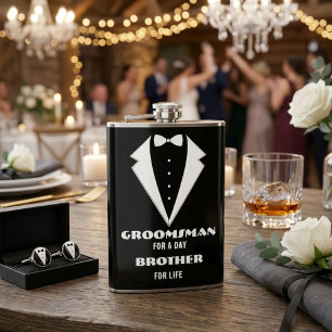 Groomsmen Proposal Glass, groomsman for a day  Hip Flask