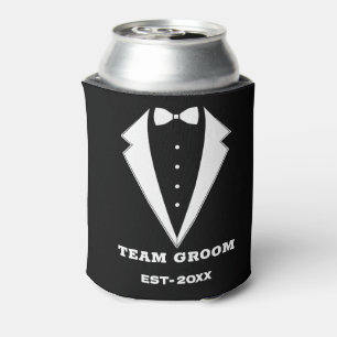 Groomsmen Proposal Glass, Team Groom Personalized  Can Cooler