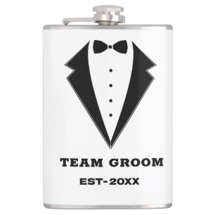 Groomsmen Proposal Glass, Team Groom Personalized  Hip Flask