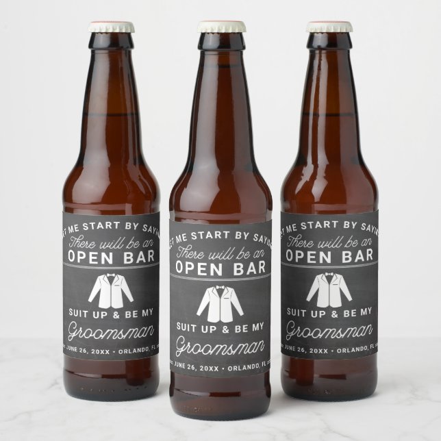Groomsmen Proposition Bière Étiquette (Bouteilles)