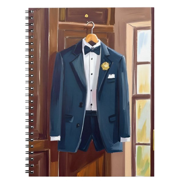 Groomsmen’s Tuxedo | Wedding Bachelor Watercolor Notebook (Front)