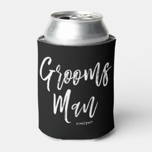 Groomsmen   Script Style Custom Wedding Can Cooler
