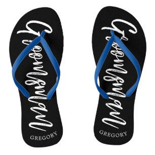 Groomsmen   Script Style Custom Wedding Flip Flops