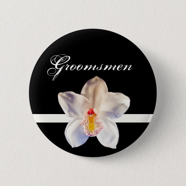 Groomsmen Wedding ID Badge 2 Inch Round Button (Front)