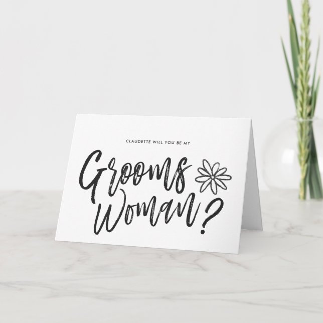 GroomsWoman | Script writing Wedding request Card (Front)