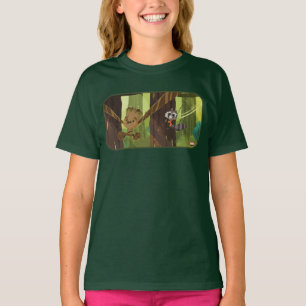 Groot and Rocket Swinging From Trees T-Shirt