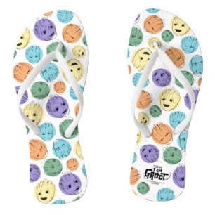 Groot Colourful Circle Pattern Flip Flops
