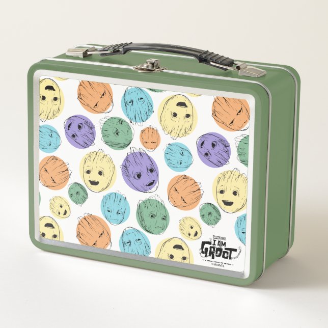 Groot Colourful Circle Pattern Metal Lunch Box (Front)