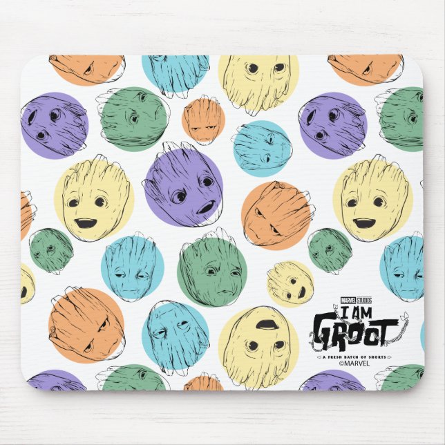 Groot Colourful Circle Pattern Mouse Pad (Front)