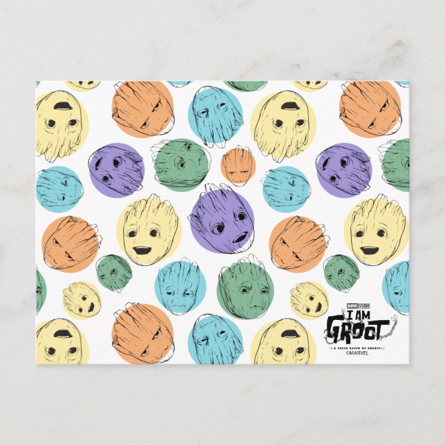 Groot Colourful Circle Pattern Postcard (Front)