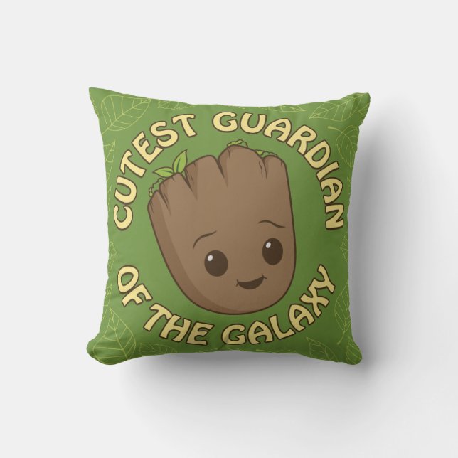 Groot - Cutest Guardian of the Galaxy Throw Pillow (Front)