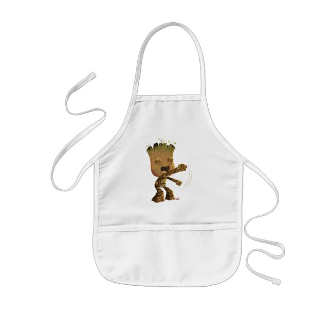 Groot Dancing Illustration Kids Apron (Front)