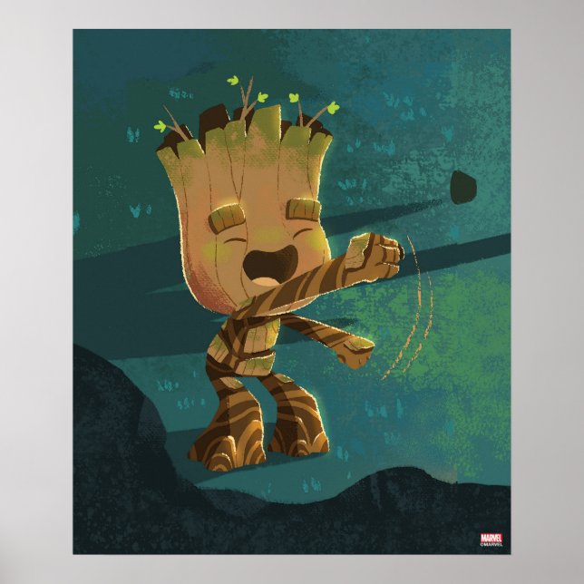 Groot Dancing Illustration Poster (Front)