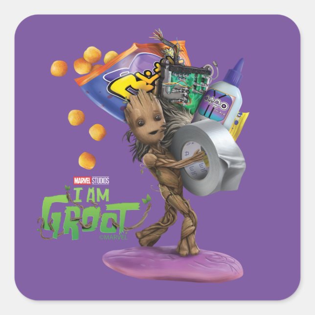 Groot DIY Project Graphic Square Sticker (Front)