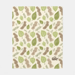Groot Foliage Pattern Fleece Blanket