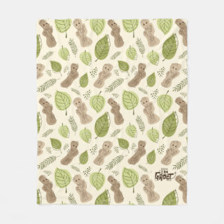 Groot Foliage Pattern Fleece Blanket