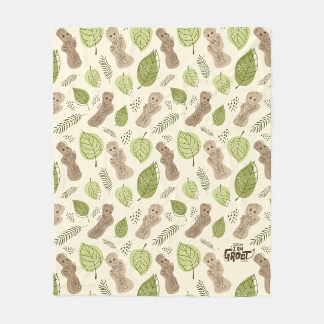 Groot Foliage Pattern Fleece Blanket (Front)