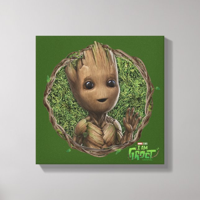 Groot Framed Badge Canvas Print (Front)