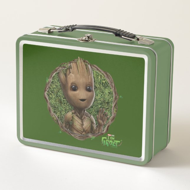 Groot Framed Badge Metal Lunch Box (Front)