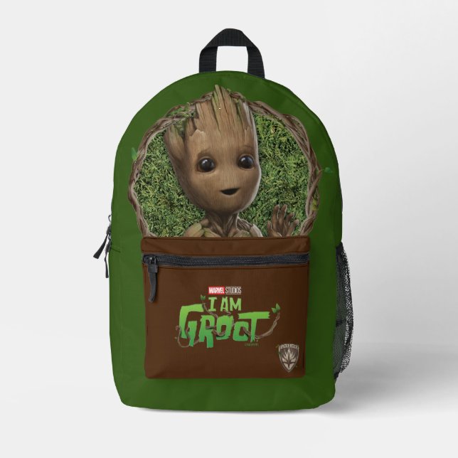 Groot Framed Badge Printed Backpack (Front)