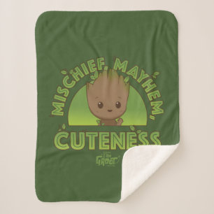 Groot - Mischief, Mayhem, Cuteness Sherpa Blanket
