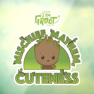 Groot - Mischief, Mayhem, Cuteness Window Cling
