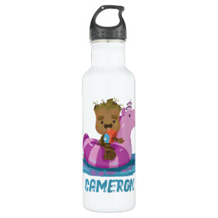 Groot Swimming on a Pool Float 710 Ml Water Bottle