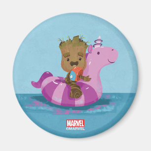 Groot Swimming on a Pool Float Magnet