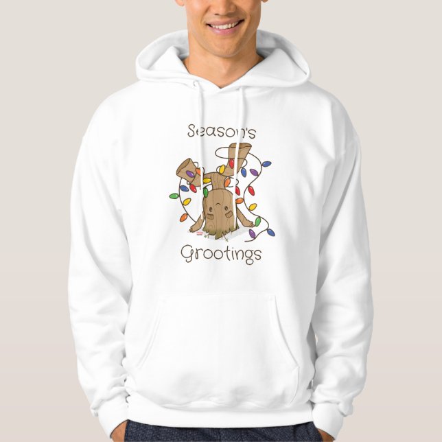Groot Tangled in Holiday Lights Hoodie (Front)