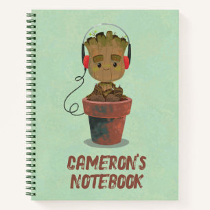Groot Wearing Headphones Notebook