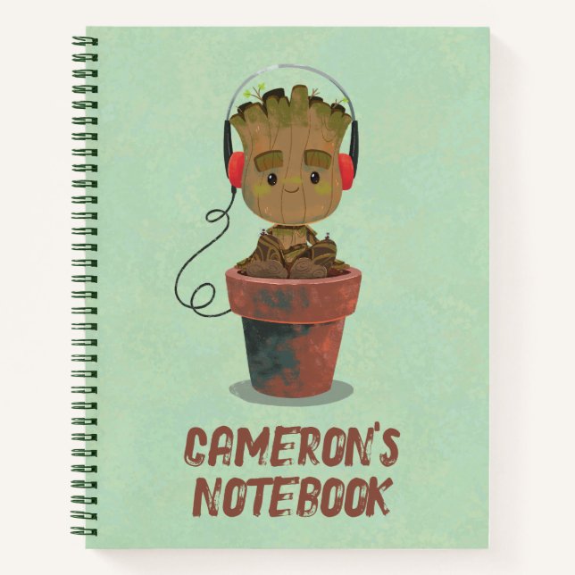 Groot Wearing Headphones Notebook (Front)