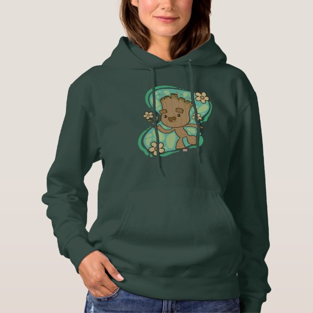 Groot with Yellow Flowers Hoodie (Front)