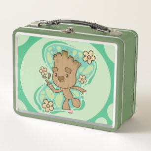 Groot with Yellow Flowers Metal Lunch Box