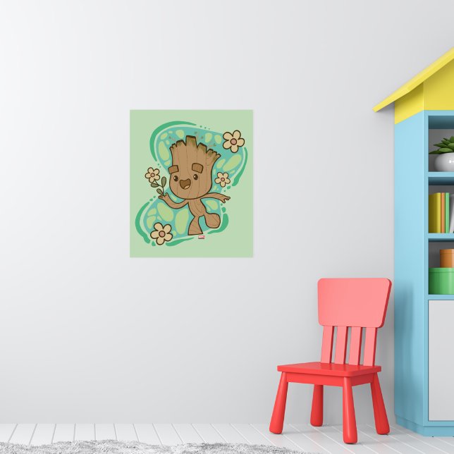 Groot with Yellow Flowers Poster (Nursery 1)