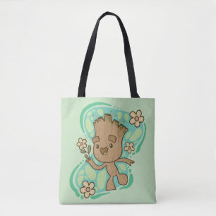 Groot with Yellow Flowers Tote Bag