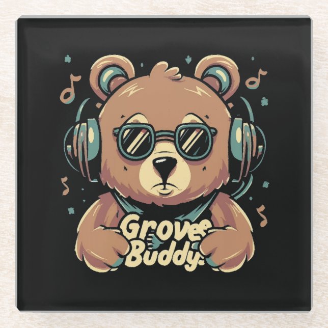 Groove buddy glass coaster (Front)