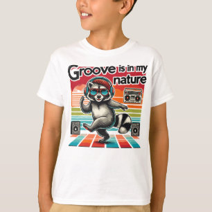Groove Is in My Nature Funky Raccoon Dance Design T-Shirt
